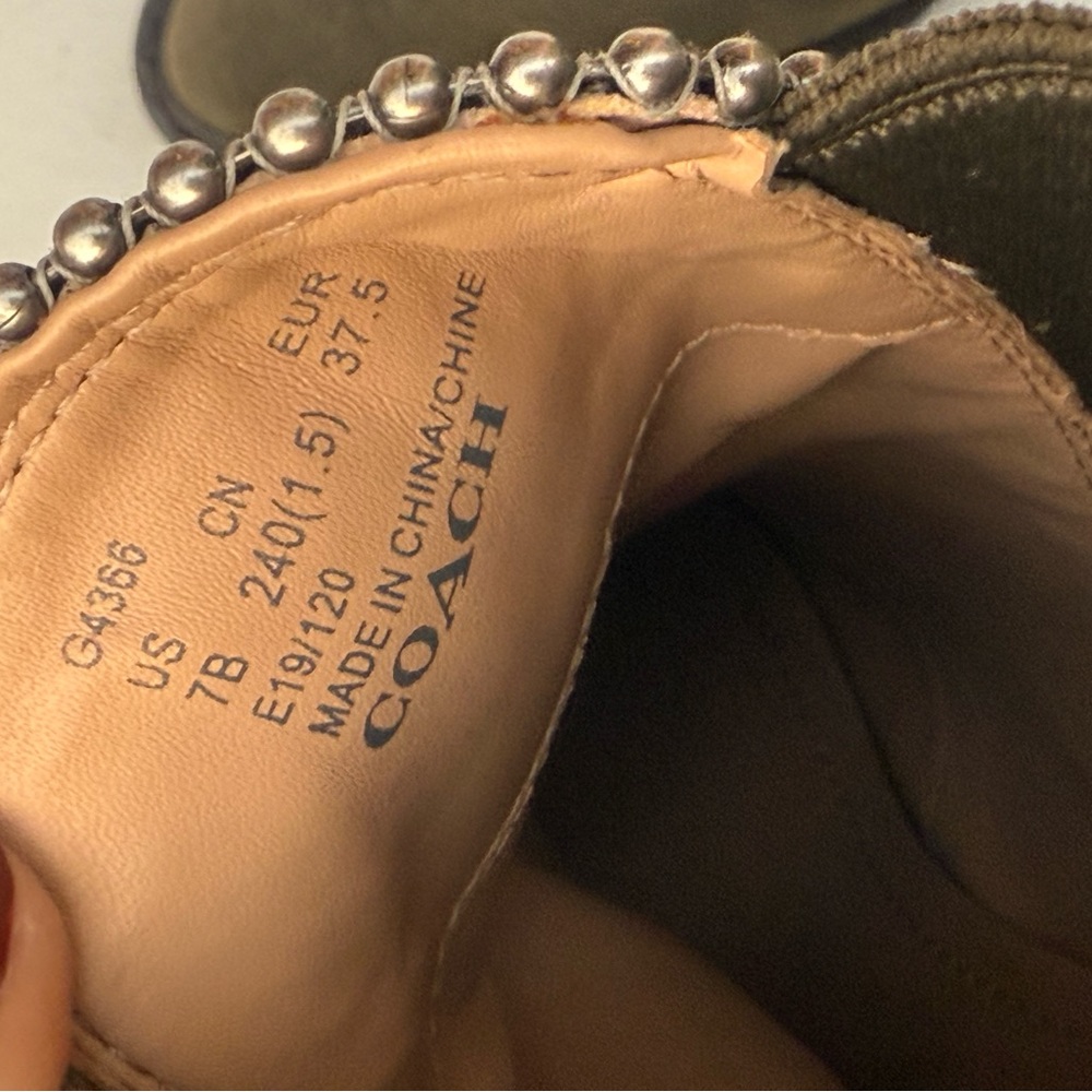 Coach Leather Boots with Silver Studs Size 7 - Picture 4 of 5